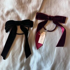 J. Crew Black and Red Velvet Hair Accessories